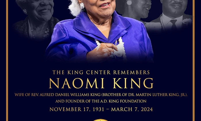 The King Center Joins the King Family in Mourning the Loss of Naomi Barber King